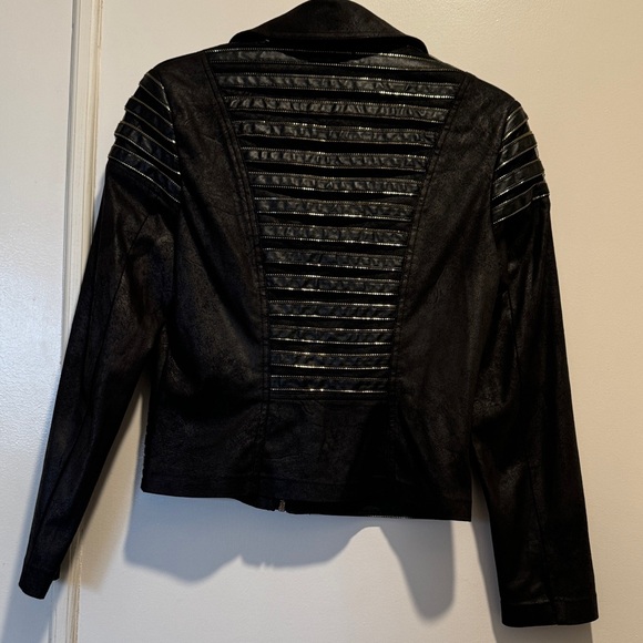 Frank Lyman Black Leatherette Jacket - Picture 6 of 12